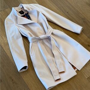 Ted Baker Elegant Light Pink Belted Women's Coat